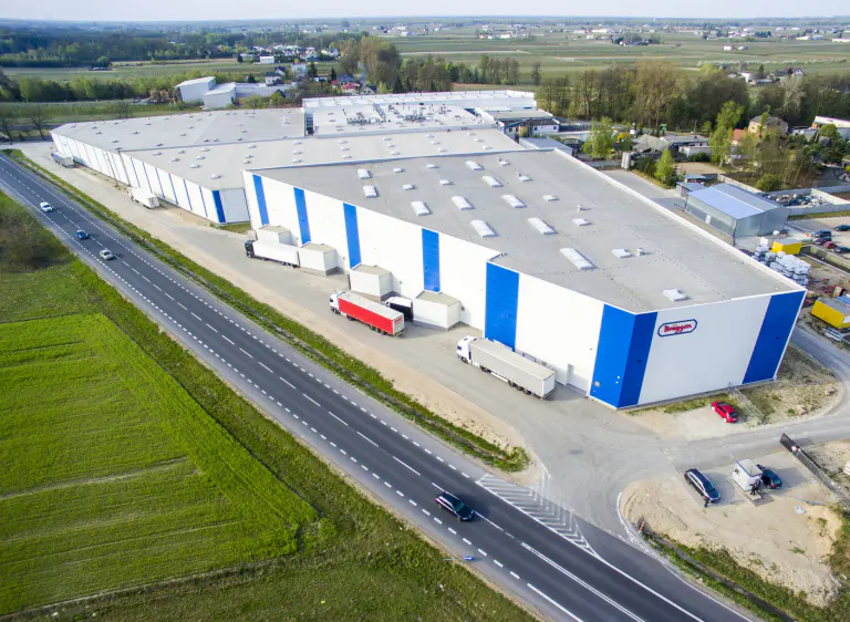 production site in Wilga Luftaufnahme des Standortes in Wilga, Polen